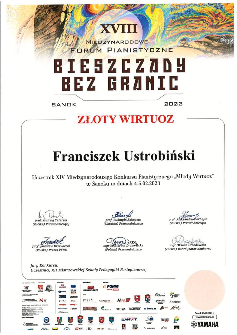 Read more about the article Złoty Wirtuoz dla Franciszka Ustrobińskiego!