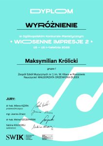 Read more about the article Gratulacje dla Maksymiliana Królickiego!
