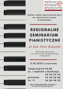 Read more about the article Regionalne Seminarium Pianistyczne z dr hab. Piotrem Różańskim
