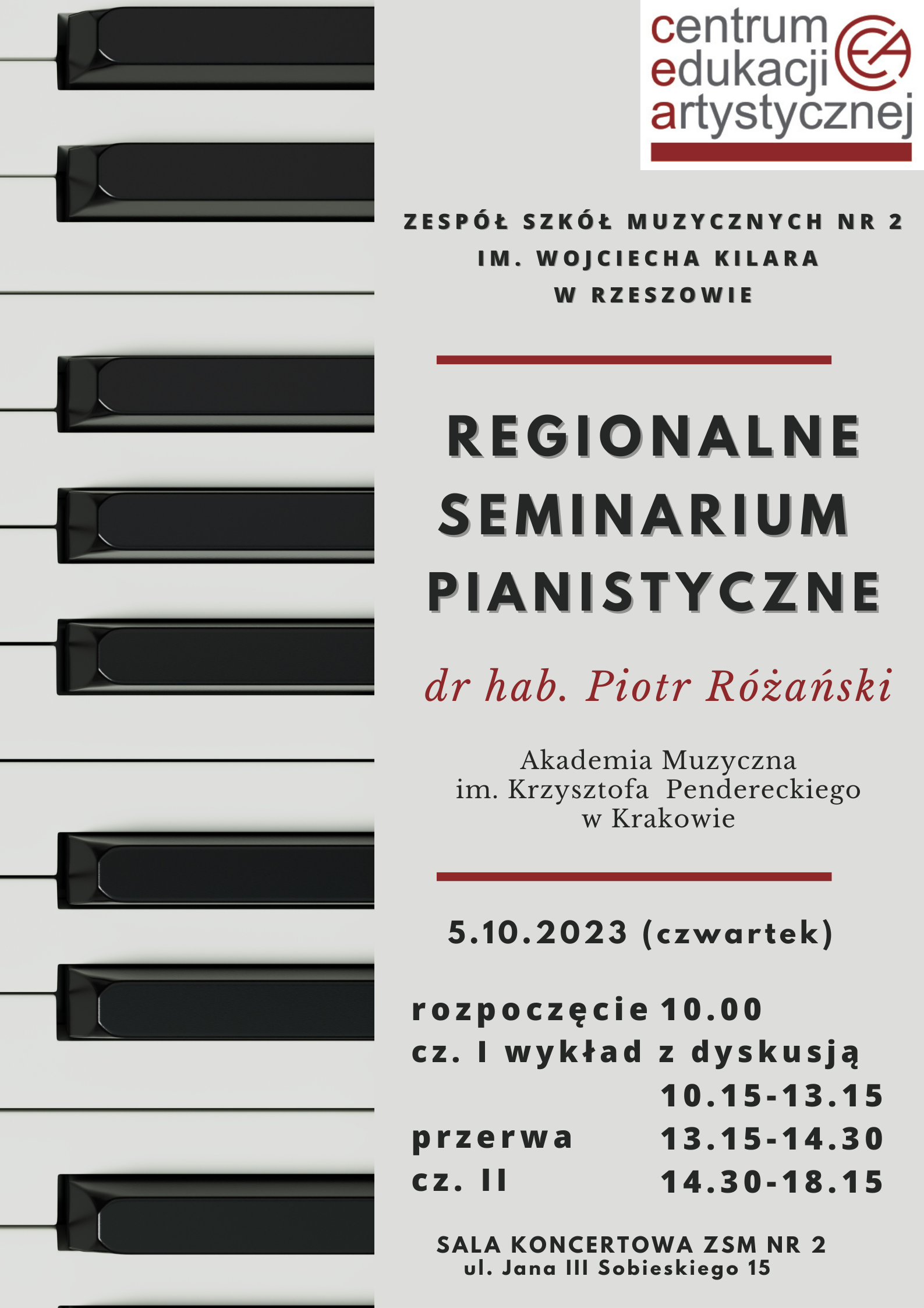 You are currently viewing Regionalne Seminarium Pianistyczne z dr hab. Piotrem Różańskim