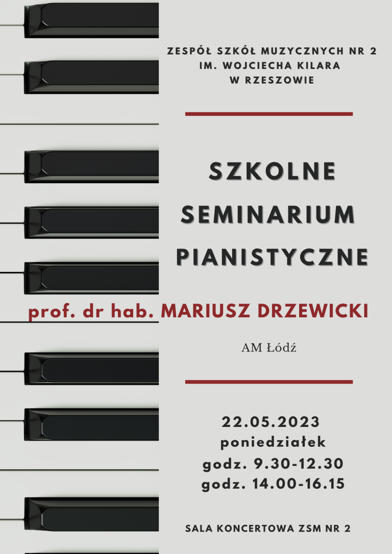 Warsztaty pianistyczne z prof. Mariuszem Drzewickim